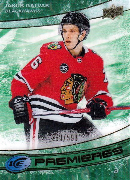 insert RC karta JAKUB GALVAS 22-23 UD Ice Premieres Green /599